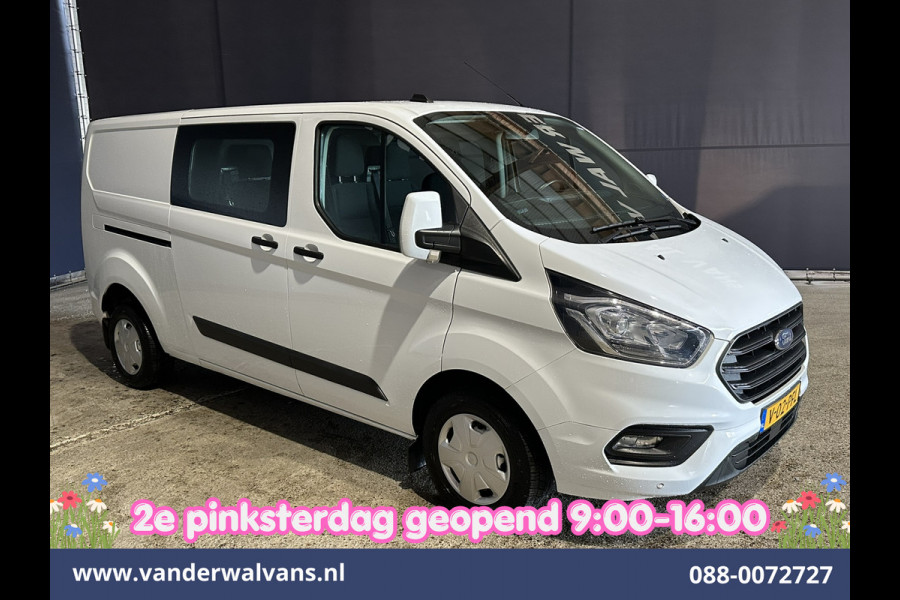 Ford Transit Custom 2.0 TDCI 131pk L2H1 Dubbele Cabine Euro6 Airco | 6-Zits | LED | Cruisecontrol | Parkeersensoren Achterklep, 2800kg trekvermogen