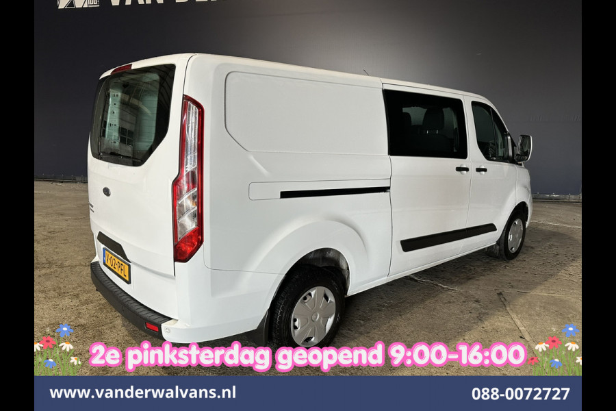 Ford Transit Custom 2.0 TDCI 131pk L2H1 Dubbele Cabine Euro6 Airco | 6-Zits | LED | Cruisecontrol | Parkeersensoren Achterklep, 2800kg trekvermogen