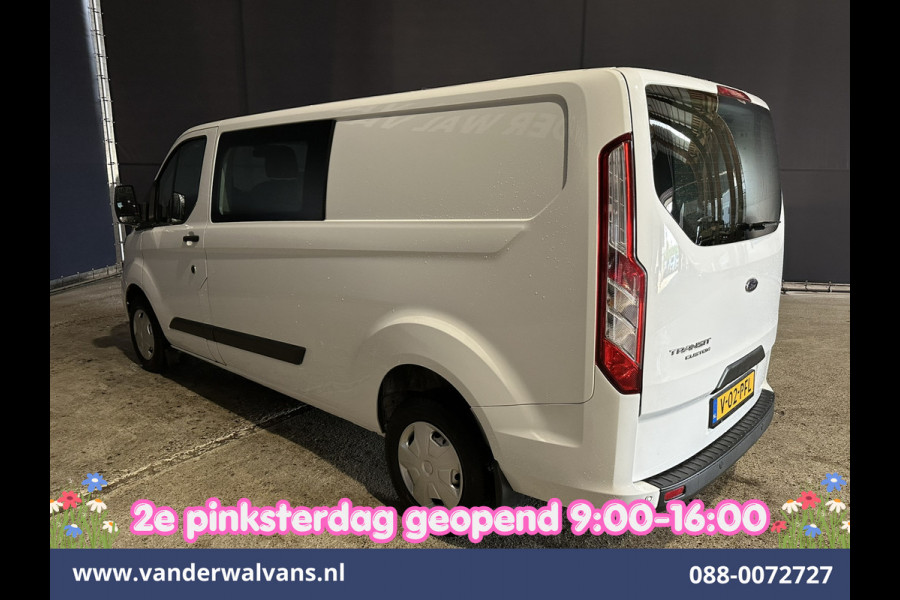 Ford Transit Custom 2.0 TDCI 131pk L2H1 Dubbele Cabine Euro6 Airco | 6-Zits | LED | Cruisecontrol | Parkeersensoren Achterklep, 2800kg trekvermogen