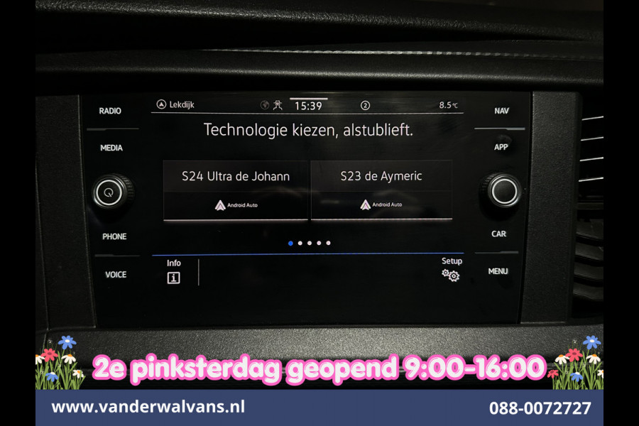 Volkswagen Transporter 2.0 TDI 150pk Automaat L1H1 Euro6 Airco | Navigatie | Camera | Android Auto | Cruisecontrol | Trekhaak Parkeersensoren, Bijrijdersbank