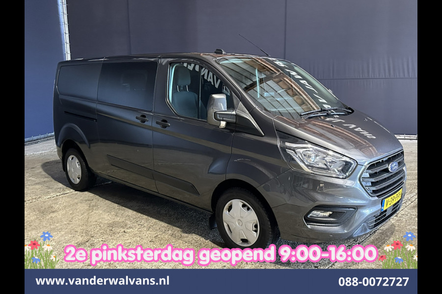 Ford Transit Custom 2.0 TDCI 170pk L2H1 Dubbele Cabine Euro6 Airco | 5-Zits | 2x Zijdeur | Camera | LED Apple Carplay, Android Auto, Cruisecontrol, Parkeersensoren, Stoelverwarming, Verwarmde voorruit 2800kg trekvermogen