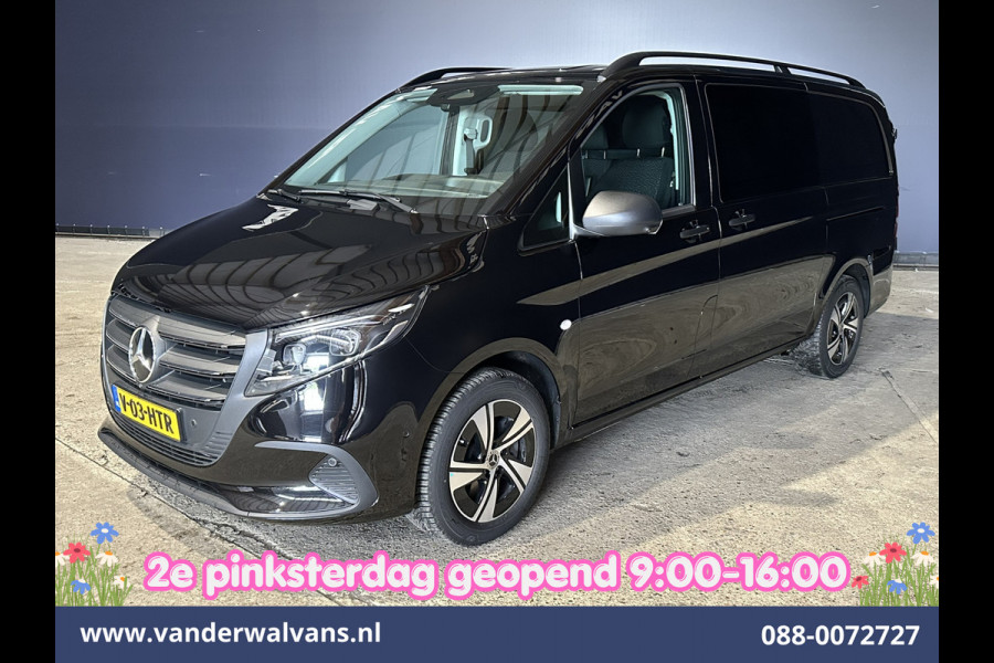 Mercedes-Benz Vito 116 CDI 164pk 9G-Tronic Automaat L2H1 Dubbele Cabine Fabrieksgarantie Euro6 Airco | 5-Zits | 2x zijdeur | 360 graden Camera Navigatie, LED, LM Velgen, 2500kg Trekhaak, Adaptieve Cruisecontrol, Parkeersensoren, Isofix, MBUX