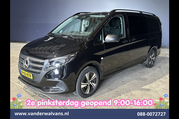 Mercedes-Benz Vito 116 CDI 164pk 9G-Tronic Automaat L2H1 Dubbele Cabine Fabrieksgarantie Euro6 Airco | 5-Zits | 2x zijdeur | 360 graden Camera Navigatie, LED, LM Velgen, 2500kg Trekhaak, Adaptieve Cruisecontrol, Parkeersensoren, Isofix, MBUX