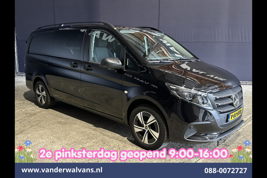 Mercedes-Benz Vito 116 CDI 164pk 9G-Tronic Automaat L2H1 Dubbele Cabine Fabrieksgarantie Euro6 Airco | 5-Zits | 2x zijdeur | 360 graden Camera Navigatie, LED, LM Velgen, 2500kg Trekhaak, Adaptieve Cruisecontrol, Parkeersensoren, Isofix, MBUX