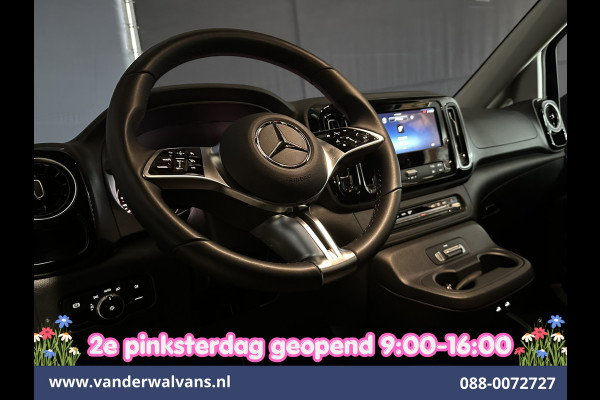 Mercedes-Benz Vito 116 CDI 164pk 9G-Tronic Automaat L2H1 Dubbele Cabine Fabrieksgarantie Euro6 Airco | 5-Zits | 2x zijdeur | 360 graden Camera Navigatie, LED, LM Velgen, 2500kg Trekhaak, Adaptieve Cruisecontrol, Parkeersensoren, Isofix, MBUX