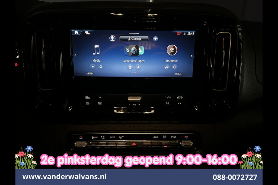 Mercedes-Benz Vito 116 CDI 164pk 9G-Tronic Automaat L2H1 Dubbele Cabine Fabrieksgarantie Euro6 Airco | 5-Zits | 2x zijdeur | 360 graden Camera Navigatie, LED, LM Velgen, 2500kg Trekhaak, Adaptieve Cruisecontrol, Parkeersensoren, Isofix, MBUX