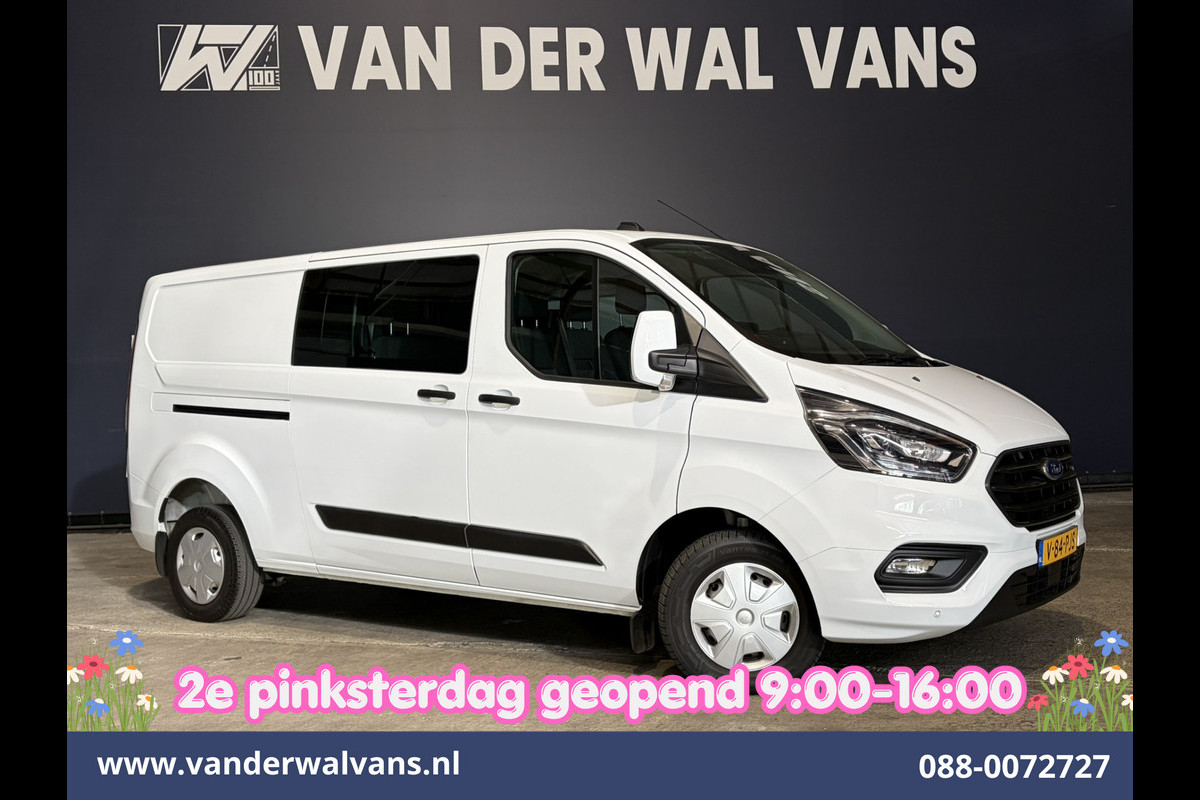Ford Transit Custom 2.0 TDCI 131pk L2H1 Dubbele Cabine Euro6 Airco | 6-Zits | Camera | Apple Carplay | Xenon | Cruisecontrol 2540kg Trekhaak, Android Auto, Verwarmde voorruit, Parkeersensoren