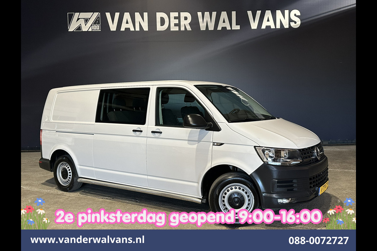 Volkswagen Transporter 2.0 TDI 150pk L2H1 Dubbele Cabine Airco | 5-Zits | Navigatie | Apple Carplay | Cruisecontrol Android Auto, 2500kg Trekhaak, Parkeersensoren, Achterklep