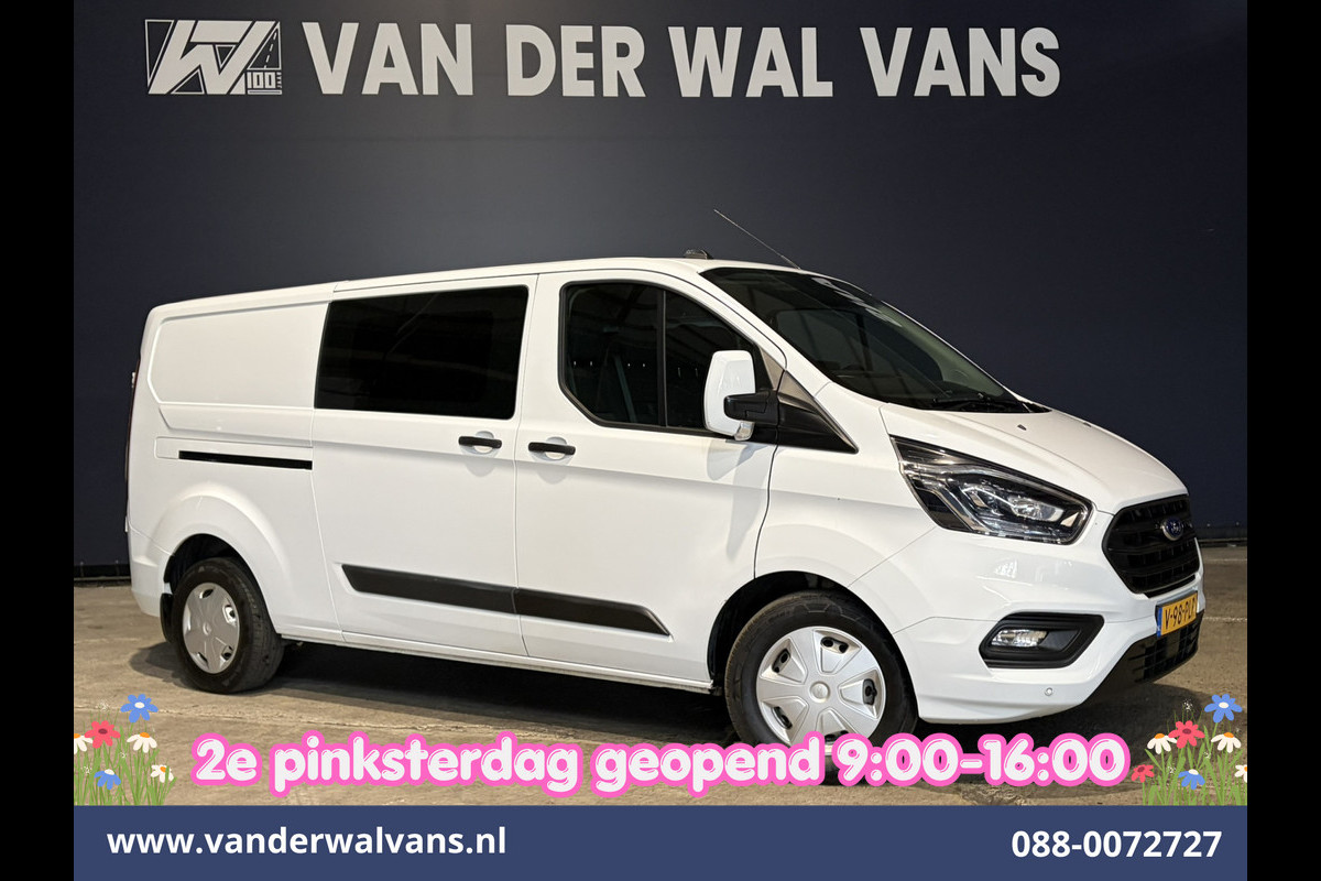 Ford Transit Custom 2.0 TDCI 130pk Automaat L2H1 Dubbele Cabine Euro6 Airco | 6-Zits | Camera | Navigatie | Xenon Apple Carplay, Android Auto, Adaptieve Cruisecontrol, Trekhaak, Parkeersensoren, Stoelverwarming, Verwarmde voorruit