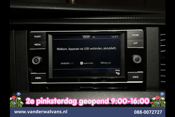 Volkswagen Transporter 2.0 TDI L2H1 Inrichting Euro6 Airco | Omvormer | Imperiaal | Camera | Trekhaak | Apple Carplay Android Auto, Cruisecontrol, Parkeersensoren