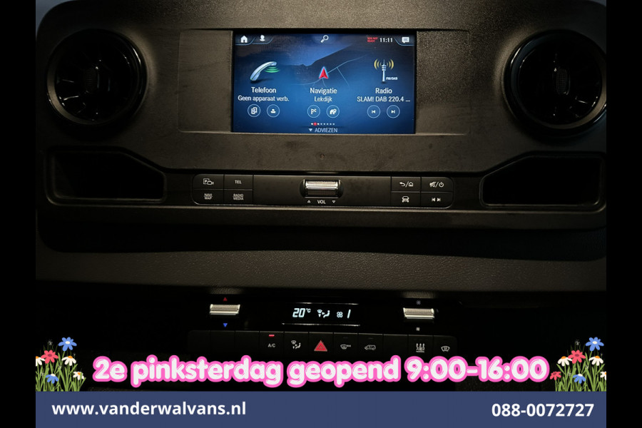 Mercedes-Benz Sprinter 214 CDI 143pk 9G-Tronic Automaat L2H2 Euro6 Airco | Camera | Navigatie | Apple Carplay | Chauffeursstoel Adaptieve Cruisecontrol, Android Auto, Stoelverwarming, Verwarmde Voorruit, 270 Graden Achterdeuren, Bijrijdersbank