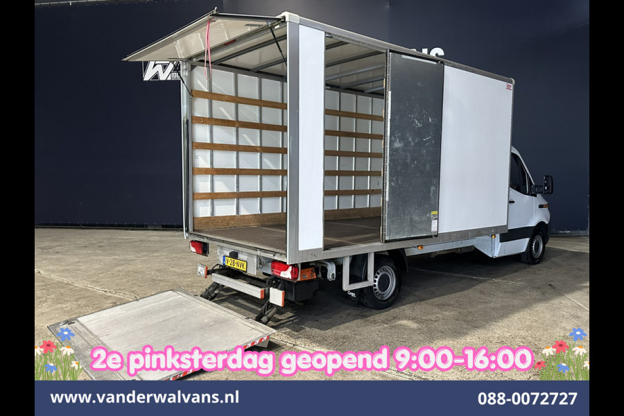 Mercedes-Benz Sprinter 314CDI 143pk Automaat Bakwagen 21m3 KUUB Laadklep Zijdeur Euro6 Airco | Bijrijdersbank Lat om Lat betimmering, Leder