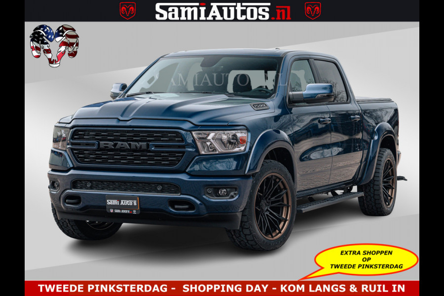Dodge Ram SPORT | 5.7 V8 4x4 HEMI | PANORAMA DAK | GROOTSCHERM 12 INCH | LPG | Patriot Blue CREW CAB | DUBBELE CABINE | 5 PERSOONS | DC | VOORRAAD NR 2555 - 3325