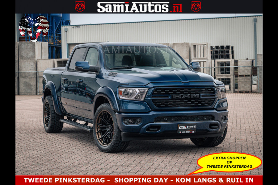 Dodge Ram SPORT | 5.7 V8 4x4 HEMI | PANORAMA DAK | GROOTSCHERM 12 INCH | LPG | Patriot Blue CREW CAB | DUBBELE CABINE | 5 PERSOONS | DC | VOORRAAD NR 2555 - 3325