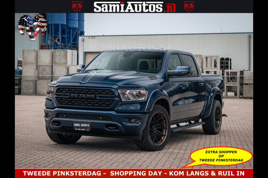 Dodge Ram SPORT | 5.7 V8 4x4 HEMI | PANORAMA DAK | GROOTSCHERM 12 INCH | LPG | Patriot Blue CREW CAB | DUBBELE CABINE | 5 PERSOONS | DC | VOORRAAD NR 2555 - 3325