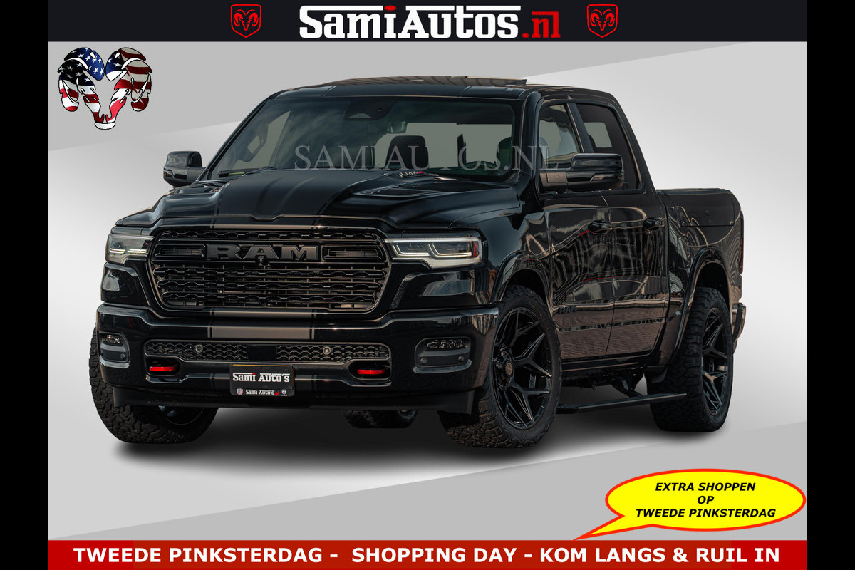 Dodge Ram Limited Night H.O 540HP 706Nm | Massage + Full Option | De Meest Luxe en Volle Pick-Up in zijn Klasse | Comfortabele Dubbele Cabine met Royale 5 Zitplaatsen | BPM vrij | Nu Leverbaar uit Voorraad | Voorraad Nr 2328 -  5157
