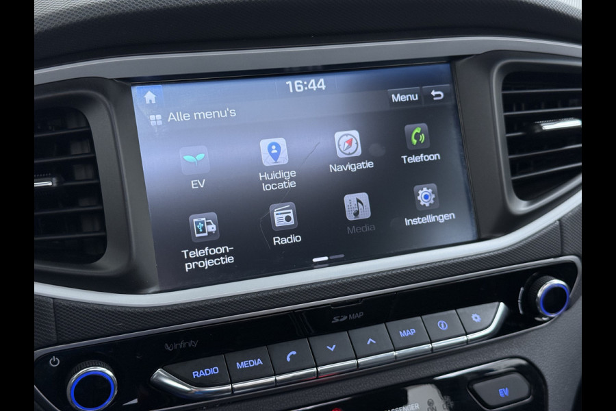 Hyundai IONIQ Premium EV SOH 99,9% Panorama-Schuifdak Adap.Cruise Leder+Memory Navi Ecc Trekhaak Infinity®-Audio Camera Apple Carplay Android  Stoel+Stuurverwarming Elek.Stoelen Lmv Bluetooth Dodehoek+Lane Assist VESS Origineel Nederlandse Auto