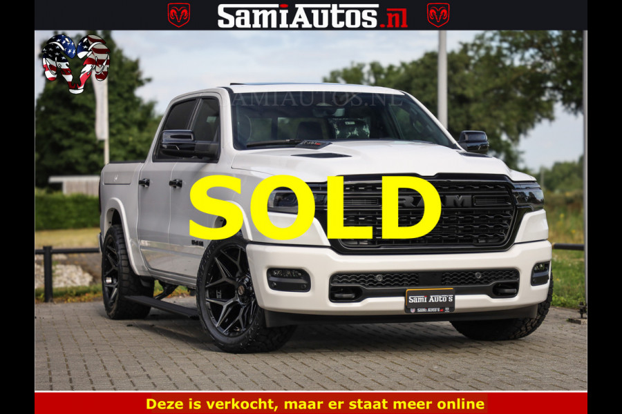 Dodge Ram Limited Night High Output 540HP 706Nm | Massage + Full Option | De Meest Luxe en Volle Pick-Up in zijn Klasse | Comfortabele Dubbele Cabine met Royale 5 Zitplaatsen | BPM vrij | Nu Leverbaar uit Voorraad | Voorraad Nr 2352 - 7649