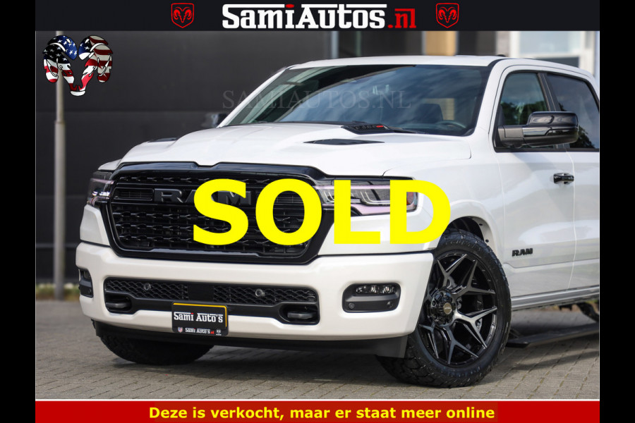 Dodge Ram Limited Night High Output 540HP 706Nm | Massage + Full Option | De Meest Luxe en Volle Pick-Up in zijn Klasse | Comfortabele Dubbele Cabine met Royale 5 Zitplaatsen | BPM vrij | Nu Leverbaar uit Voorraad | Voorraad Nr 2352 - 7649