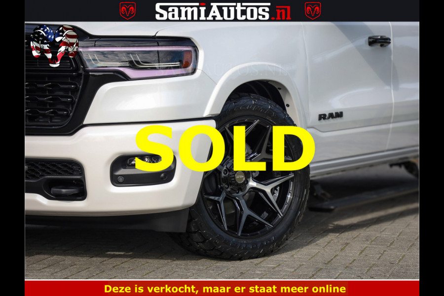 Dodge Ram Limited Night High Output 540HP 706Nm | Massage + Full Option | De Meest Luxe en Volle Pick-Up in zijn Klasse | Comfortabele Dubbele Cabine met Royale 5 Zitplaatsen | BPM vrij | Nu Leverbaar uit Voorraad | Voorraad Nr 2352 - 7649