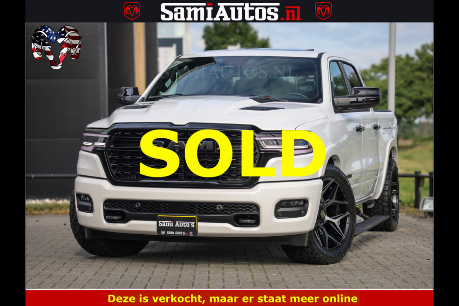 Dodge Ram Limited Night High Output 540HP 706Nm | Massage + Full Option | De Meest Luxe en Volle Pick-Up in zijn Klasse | Comfortabele Dubbele Cabine met Royale 5 Zitplaatsen | BPM vrij | Nu Leverbaar uit Voorraad | Voorraad Nr 2352 - 7649