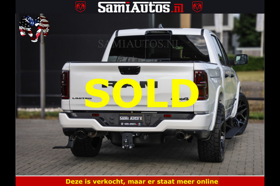 Dodge Ram Limited Night High Output 540HP 706Nm | Massage + Full Option | De Meest Luxe en Volle Pick-Up in zijn Klasse | Comfortabele Dubbele Cabine met Royale 5 Zitplaatsen | BPM vrij | Nu Leverbaar uit Voorraad | Voorraad Nr 2352 - 7649