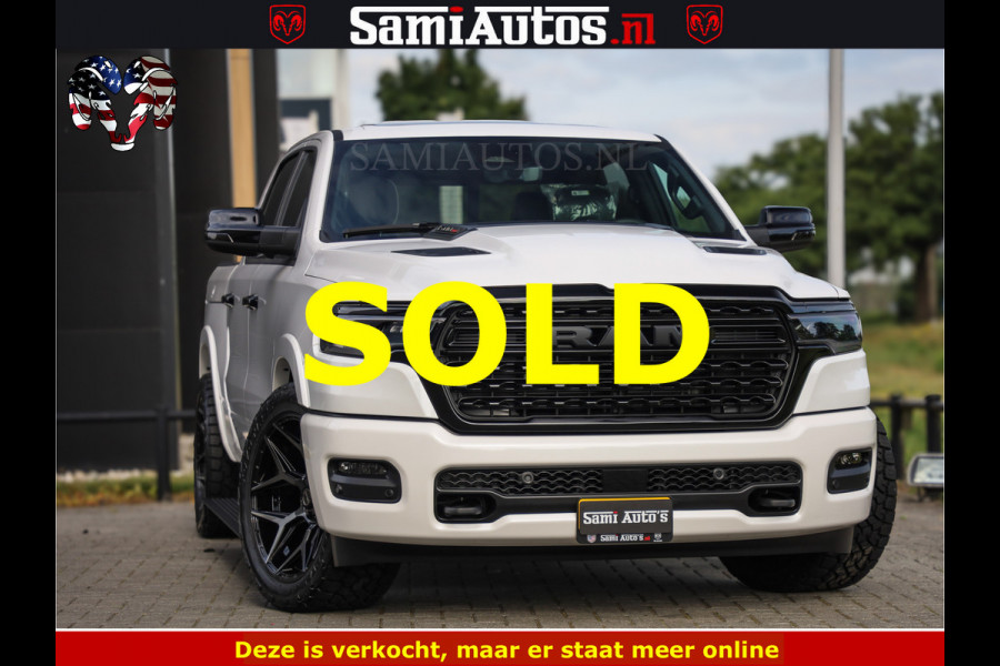 Dodge Ram Limited Night High Output 540HP 706Nm | Massage + Full Option | De Meest Luxe en Volle Pick-Up in zijn Klasse | Comfortabele Dubbele Cabine met Royale 5 Zitplaatsen | BPM vrij | Nu Leverbaar uit Voorraad | Voorraad Nr 2352 - 7649