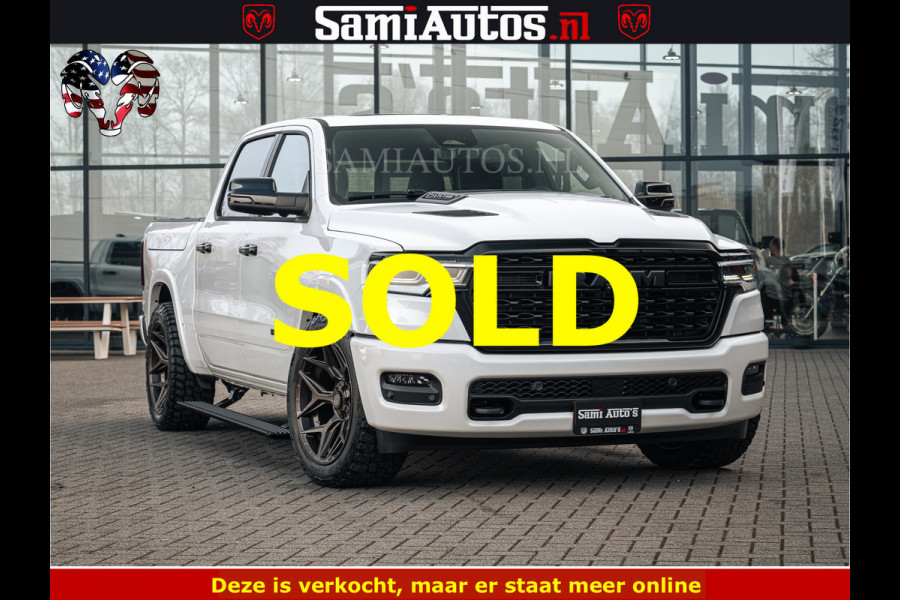 Dodge Ram LIMITED H.O 540PK 706Nm | Massage + Full Option | De Meest Luxe en Volle Pick-Up in zijn Klasse | Comfortabele Dubbele Cabine met Royale 5 Zitplaatsen | BPM vrij | Nu Leverbaar uit Voorraad | Voorraad Nr 2298 - 7479