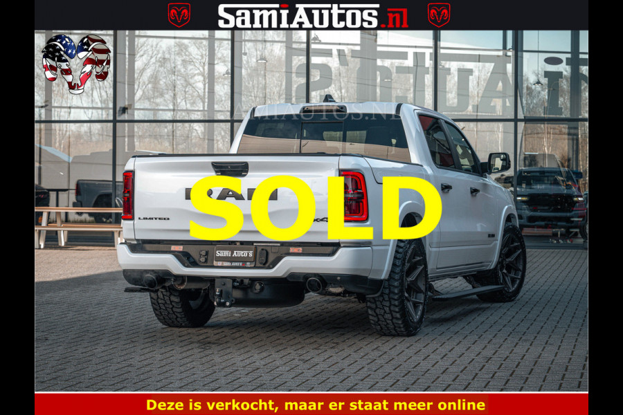 Dodge Ram LIMITED H.O 540PK 706Nm | Massage + Full Option | De Meest Luxe en Volle Pick-Up in zijn Klasse | Comfortabele Dubbele Cabine met Royale 5 Zitplaatsen | BPM vrij | Nu Leverbaar uit Voorraad | Voorraad Nr 2298 - 7479