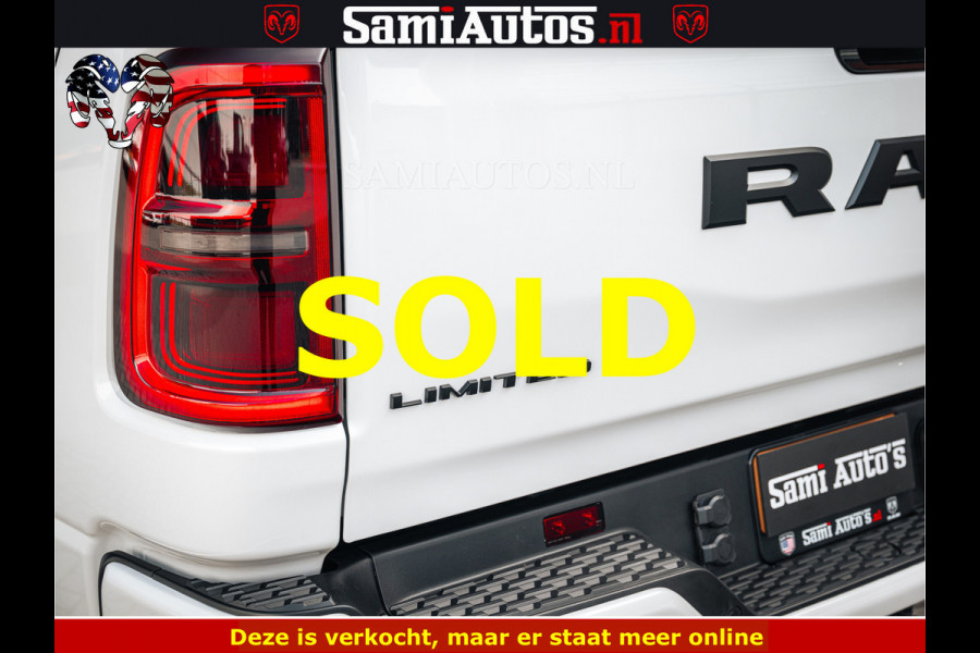 Dodge Ram LIMITED H.O 540PK 706Nm | Massage + Full Option | De Meest Luxe en Volle Pick-Up in zijn Klasse | Comfortabele Dubbele Cabine met Royale 5 Zitplaatsen | BPM vrij | Nu Leverbaar uit Voorraad | Voorraad Nr 2298 - 7479