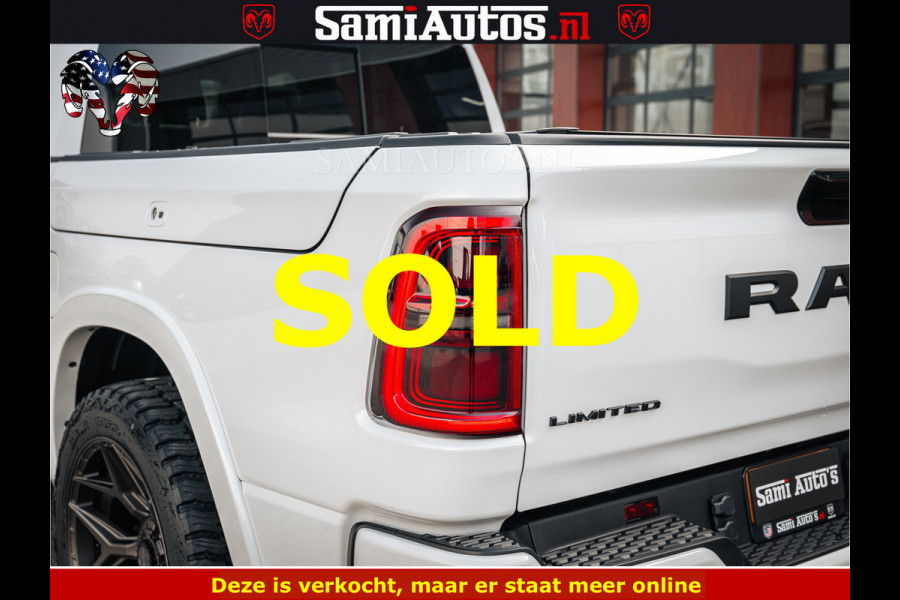 Dodge Ram LIMITED H.O 540PK 706Nm | Massage + Full Option | De Meest Luxe en Volle Pick-Up in zijn Klasse | Comfortabele Dubbele Cabine met Royale 5 Zitplaatsen | BPM vrij | Nu Leverbaar uit Voorraad | Voorraad Nr 2298 - 7479