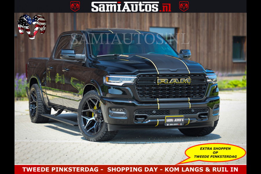 Dodge Ram Limited Night Sport High Output 540HP 706Nm | Massage + Full Option | De Meest Luxe en Volle Pick-Up in zijn Klasse | Comfortabele Dubbele Cabine met Royale 5 Zitplaatsen | BPM vrij | Nu Leverbaar uit Voorraad | Voorraad Nr 2356 - 0990