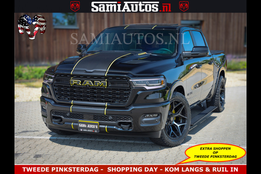 Dodge Ram Limited Night Sport High Output 540HP 706Nm | Massage + Full Option | De Meest Luxe en Volle Pick-Up in zijn Klasse | Comfortabele Dubbele Cabine met Royale 5 Zitplaatsen | BPM vrij | Nu Leverbaar uit Voorraad | Voorraad Nr 2356 - 0990