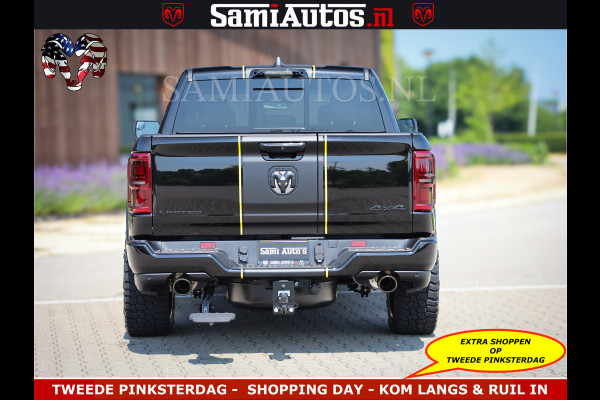 Dodge Ram Limited Night Sport High Output 540HP 706Nm | Massage + Full Option | De Meest Luxe en Volle Pick-Up in zijn Klasse | Comfortabele Dubbele Cabine met Royale 5 Zitplaatsen | BPM vrij | Nu Leverbaar uit Voorraad | Voorraad Nr 2356 - 0990