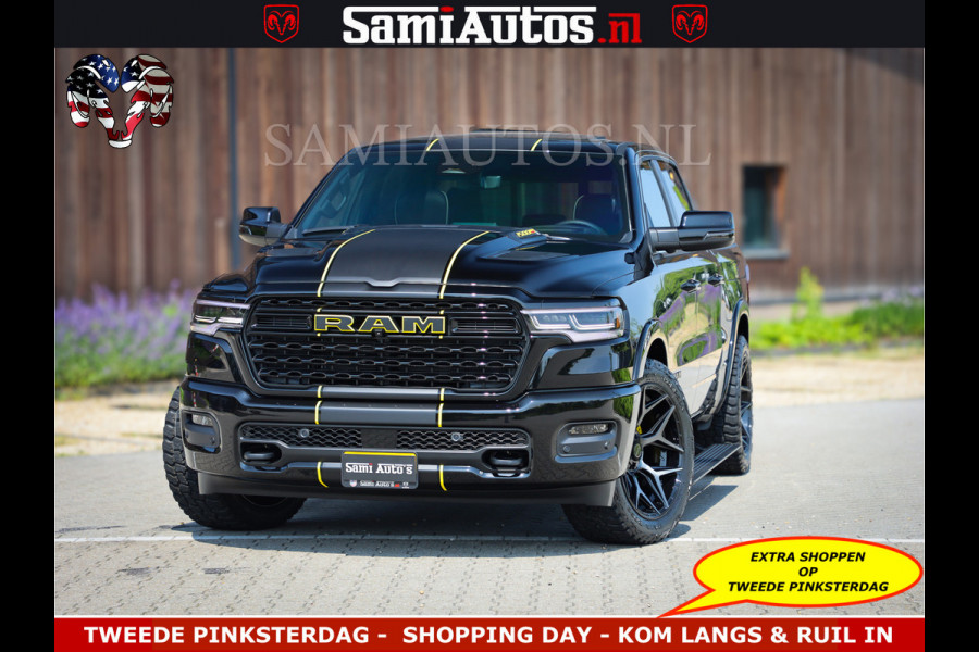 Dodge Ram Limited Night Sport High Output 540HP 706Nm | Massage + Full Option | De Meest Luxe en Volle Pick-Up in zijn Klasse | Comfortabele Dubbele Cabine met Royale 5 Zitplaatsen | BPM vrij | Nu Leverbaar uit Voorraad | Voorraad Nr 2356 - 0990