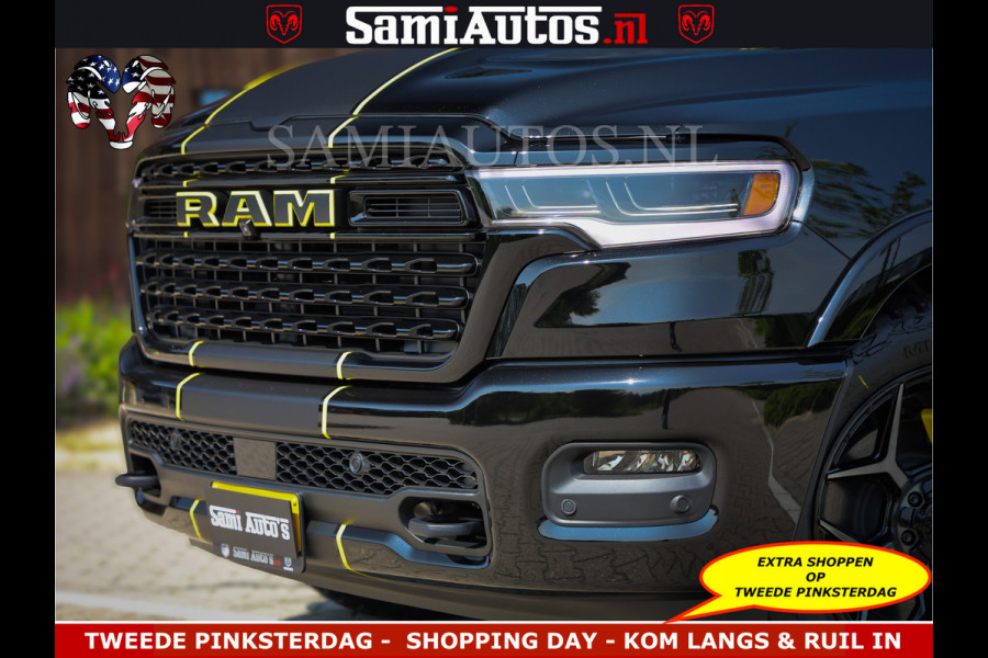 Dodge Ram Limited Night Sport High Output 540HP 706Nm | Massage + Full Option | De Meest Luxe en Volle Pick-Up in zijn Klasse | Comfortabele Dubbele Cabine met Royale 5 Zitplaatsen | BPM vrij | Nu Leverbaar uit Voorraad | Voorraad Nr 2356 - 0990