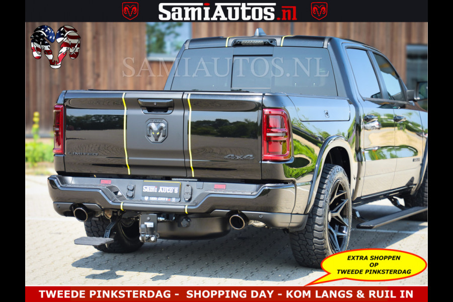 Dodge Ram Limited Night Sport High Output 540HP 706Nm | Massage + Full Option | De Meest Luxe en Volle Pick-Up in zijn Klasse | Comfortabele Dubbele Cabine met Royale 5 Zitplaatsen | BPM vrij | Nu Leverbaar uit Voorraad | Voorraad Nr 2356 - 0990