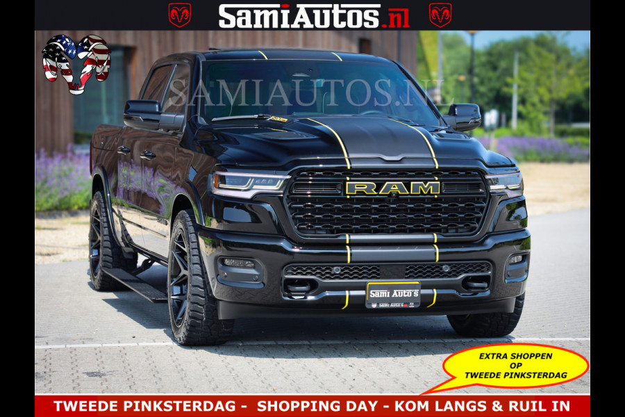 Dodge Ram Limited Night Sport High Output 540HP 706Nm | Massage + Full Option | De Meest Luxe en Volle Pick-Up in zijn Klasse | Comfortabele Dubbele Cabine met Royale 5 Zitplaatsen | BPM vrij | Nu Leverbaar uit Voorraad | Voorraad Nr 2356 - 0990