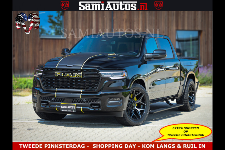 Dodge Ram Limited Night Sport High Output 540HP 706Nm | Massage + Full Option | De Meest Luxe en Volle Pick-Up in zijn Klasse | Comfortabele Dubbele Cabine met Royale 5 Zitplaatsen | BPM vrij | Nu Leverbaar uit Voorraad | Voorraad Nr 2356 - 0990