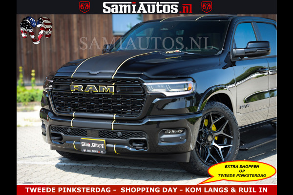 Dodge Ram Limited Night Sport High Output 540HP 706Nm | Massage + Full Option | De Meest Luxe en Volle Pick-Up in zijn Klasse | Comfortabele Dubbele Cabine met Royale 5 Zitplaatsen | BPM vrij | Nu Leverbaar uit Voorraad | Voorraad Nr 2356 - 0990