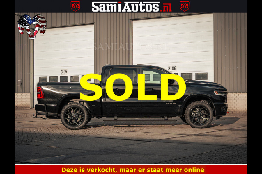 Dodge Ram Limited SPORT H.O 540HP 706Nm | Massage + Full Option | De Meest Luxe en Volle Pick-Up in zijn Klasse | Comfortabele Dubbele Cabine met Royale 5 Zitplaatsen | BPM vrij | Nu Leverbaar uit Voorraad | Voorraad Nr 2348 - 5158