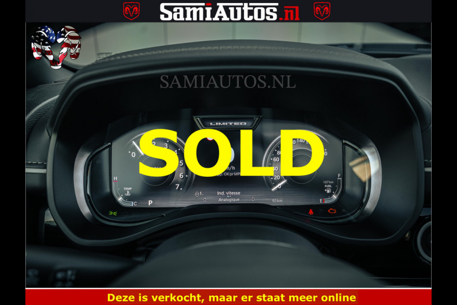 Dodge Ram Limited SPORT H.O 540HP 706Nm | Massage + Full Option | De Meest Luxe en Volle Pick-Up in zijn Klasse | Comfortabele Dubbele Cabine met Royale 5 Zitplaatsen | BPM vrij | Nu Leverbaar uit Voorraad | Voorraad Nr 2348 - 5158