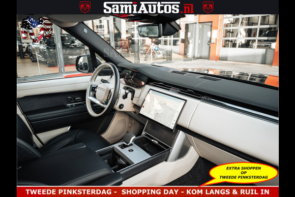 Land Rover Range Rover P550e 551 PK GARANTIE TOT 14-03-2029 | ACHTERAS BESTURING | SOFT CLOSE | HEAD-UP | FACELIFT MODEL | 23 INCH VELGEN | PANORAMADAK | STUURVERWARMING | STOEL KOELING | Incl btw | Fabrieksgarantie tot 14-03-2029 – Geniet van gemoedsrust met uitgebreide dekking tot deze datum.