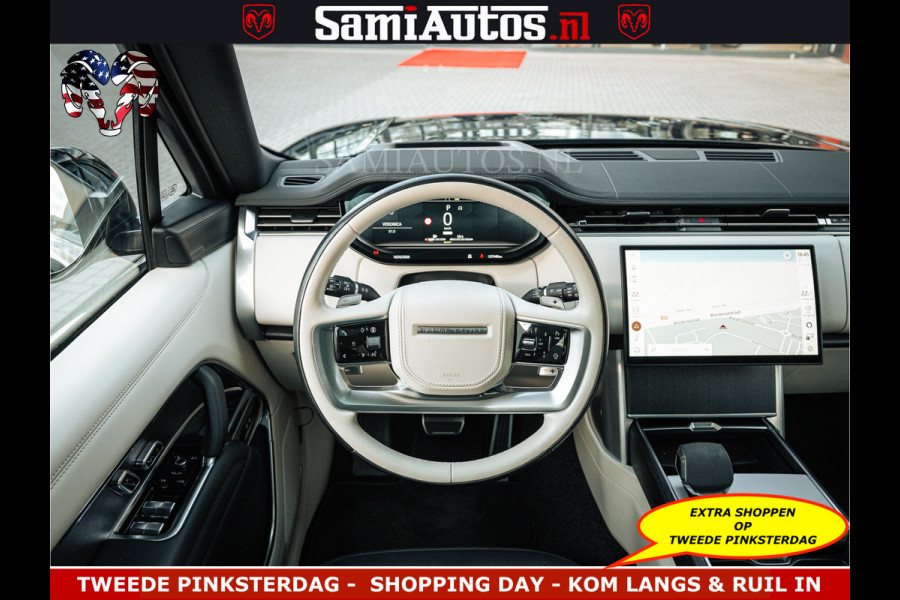 Land Rover Range Rover P550e 551 PK GARANTIE TOT 14-03-2029 | ACHTERAS BESTURING | SOFT CLOSE | HEAD-UP | FACELIFT MODEL | 23 INCH VELGEN | PANORAMADAK | STUURVERWARMING | STOEL KOELING | Incl btw | Fabrieksgarantie tot 14-03-2029 – Geniet van gemoedsrust met uitgebreide dekking tot deze datum.