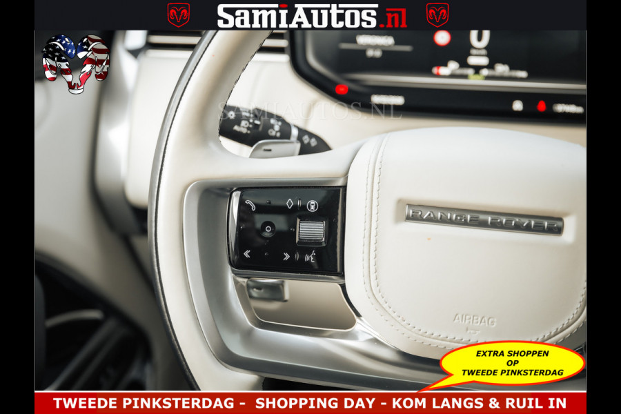 Land Rover Range Rover P550e 551 PK GARANTIE TOT 14-03-2029 | ACHTERAS BESTURING | SOFT CLOSE | HEAD-UP | FACELIFT MODEL | 23 INCH VELGEN | PANORAMADAK | STUURVERWARMING | STOEL KOELING | Incl btw | Fabrieksgarantie tot 14-03-2029 – Geniet van gemoedsrust met uitgebreide dekking tot deze datum.