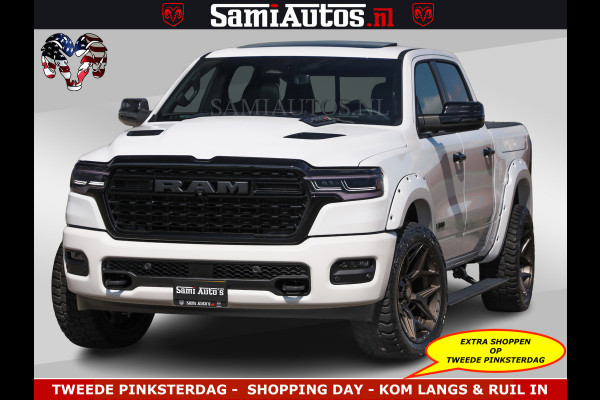 Dodge Ram Limited Night High Output 540HP 706Nm | Massage + Full Option | De Meest Luxe en Volle Pick-Up in zijn Klasse | Comfortabele Dubbele Cabine met Royale 5 Zitplaatsen | BPM vrij | Nu Leverbaar uit Voorraad | Voorraad Nr 2351 - 7478