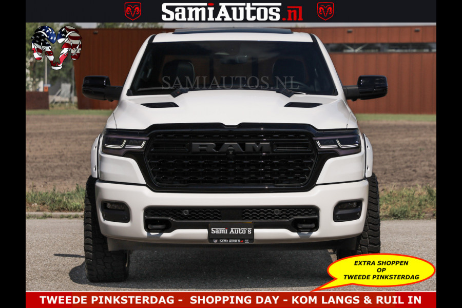 Dodge Ram Limited Night High Output 540HP 706Nm | Massage + Full Option | De Meest Luxe en Volle Pick-Up in zijn Klasse | Comfortabele Dubbele Cabine met Royale 5 Zitplaatsen | BPM vrij | Nu Leverbaar uit Voorraad | Voorraad Nr 2351 - 7478