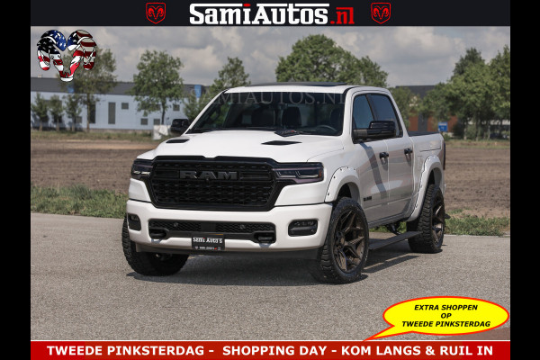 Dodge Ram Limited Night High Output 540HP 706Nm | Massage + Full Option | De Meest Luxe en Volle Pick-Up in zijn Klasse | Comfortabele Dubbele Cabine met Royale 5 Zitplaatsen | BPM vrij | Nu Leverbaar uit Voorraad | Voorraad Nr 2351 - 7478