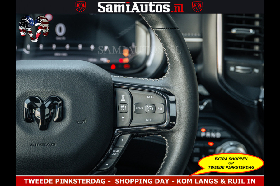 Dodge Ram Limited Night High Output 540HP 706Nm | Massage + Full Option | De Meest Luxe en Volle Pick-Up in zijn Klasse | Comfortabele Dubbele Cabine met Royale 5 Zitplaatsen | BPM vrij | Nu Leverbaar uit Voorraad | Voorraad Nr 2351 - 7478