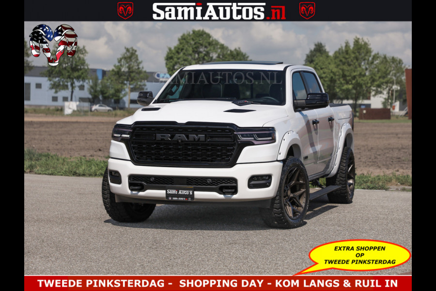 Dodge Ram Limited Night High Output 540HP 706Nm | Massage + Full Option | De Meest Luxe en Volle Pick-Up in zijn Klasse | Comfortabele Dubbele Cabine met Royale 5 Zitplaatsen | BPM vrij | Nu Leverbaar uit Voorraad | Voorraad Nr 2351 - 7478